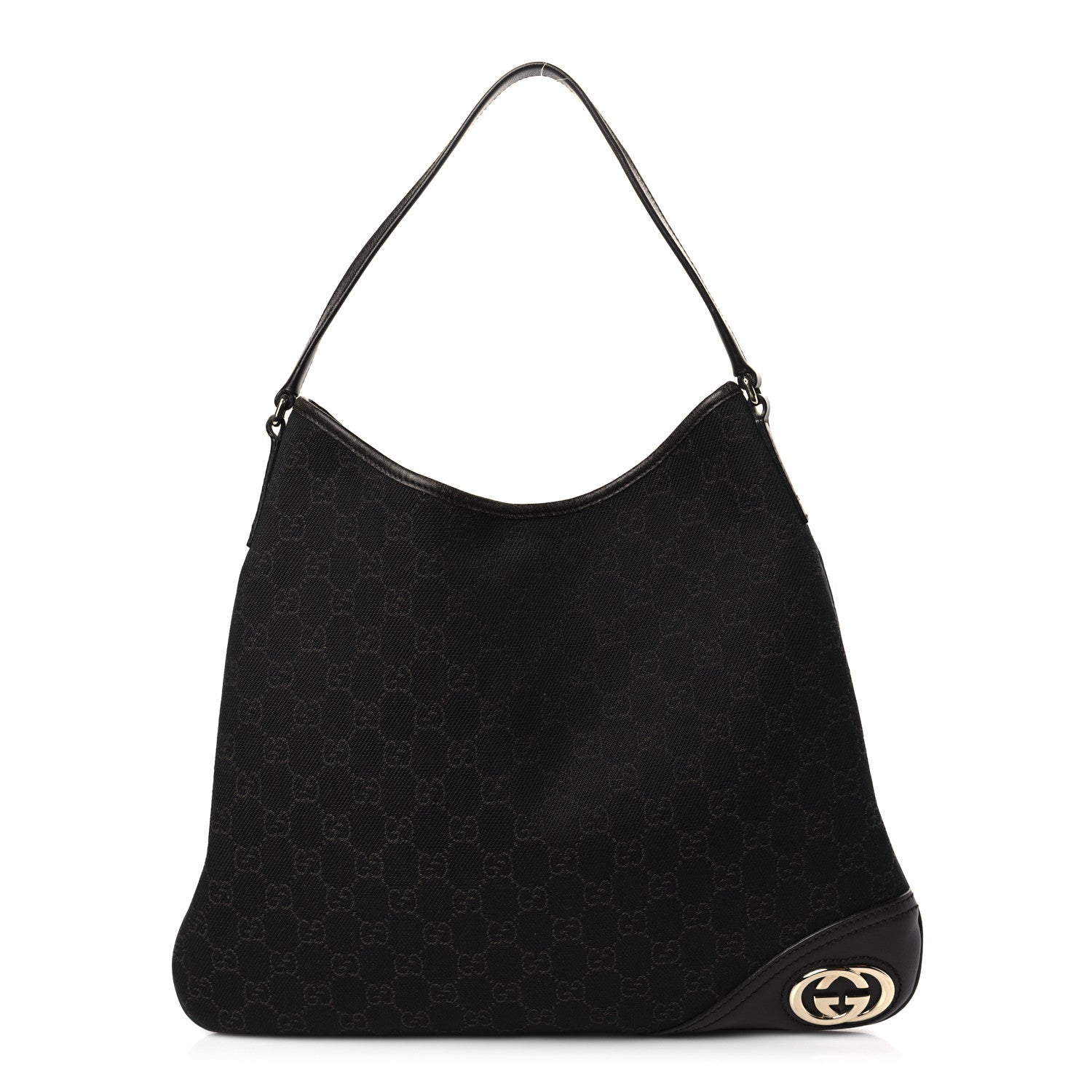 Gucci Monogram Medium New Britt Hobo Dark Brown 1 of 10