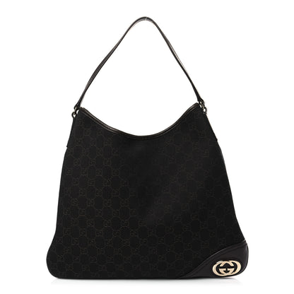 Gucci Monogram Medium New Britt Hobo Dark Brown 1 of 10