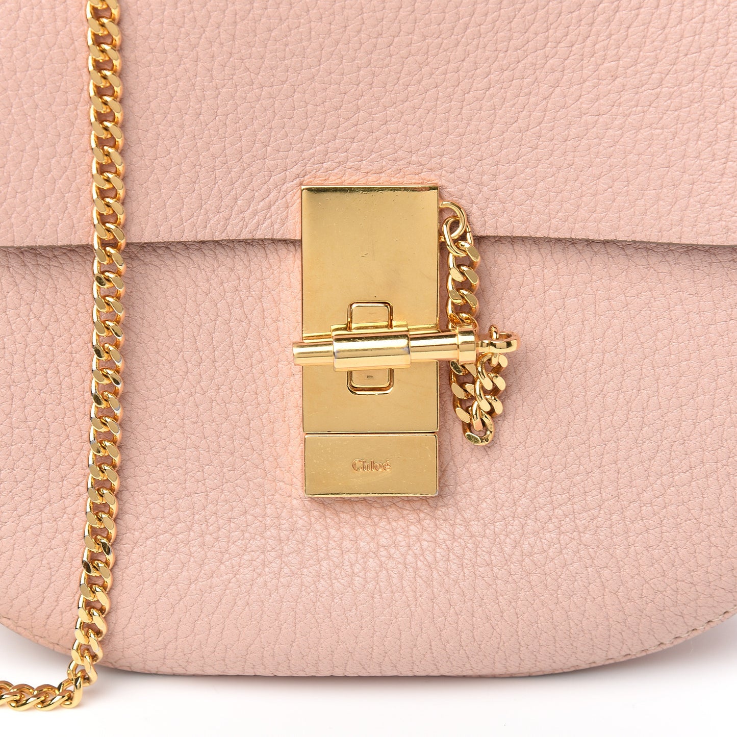 Grained Lambskin Mini Drew Shoulder Bag Cement Pink