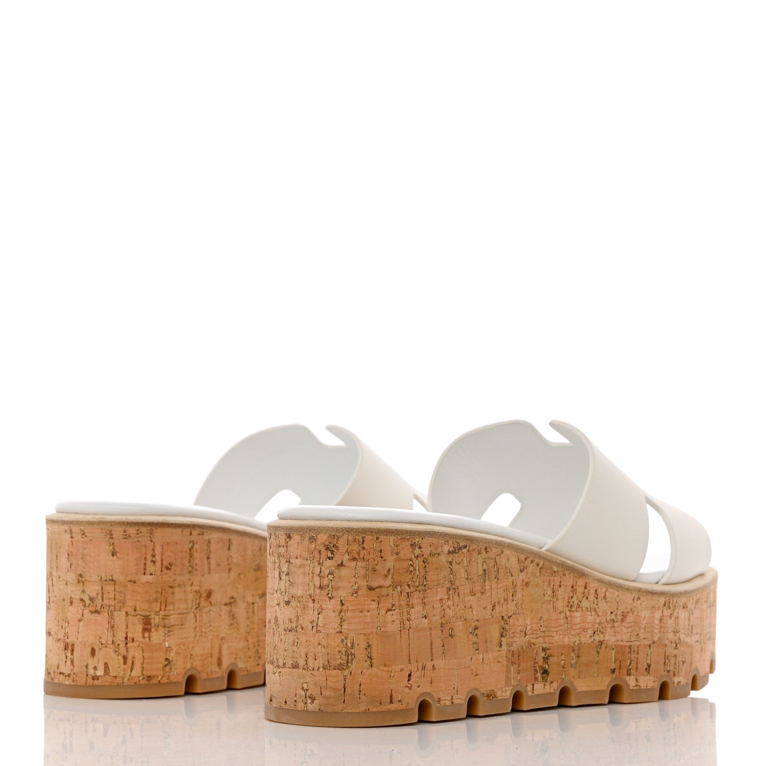 Hermes Calfskin Cork Eze 30 Sandals 38 White 4 of 13