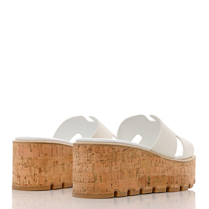 Hermes Calfskin Cork Eze 30 Sandals 38 White 4 of 13