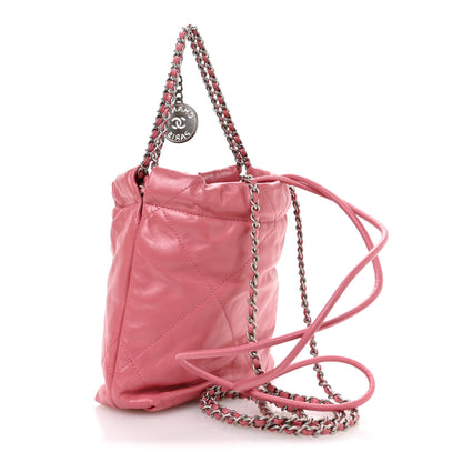 Chanel Shiny Calfskin Quilted Mini Chanel 22 Pink 3 of 10