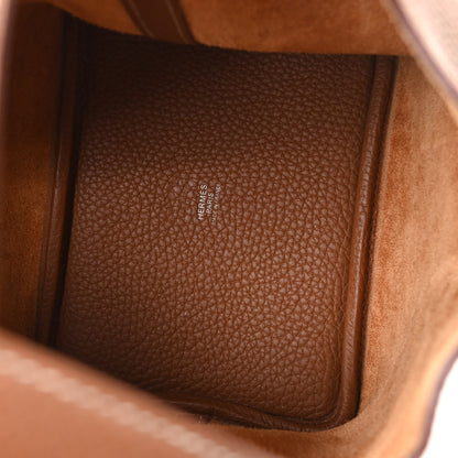 Hermes Taurillon Clemence Swift Eclat Picotin Lock 18 PM Gold Nata 5 of 10