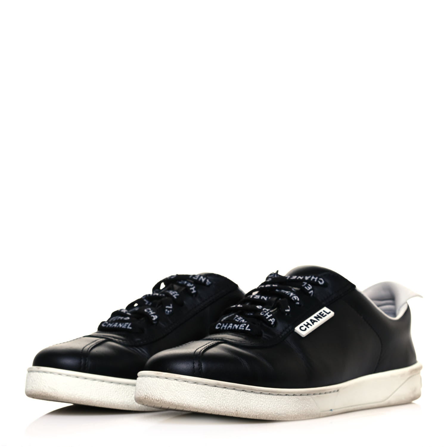 Chanel Calfskin CC Womens Sneakers 37 Black 3 of 11