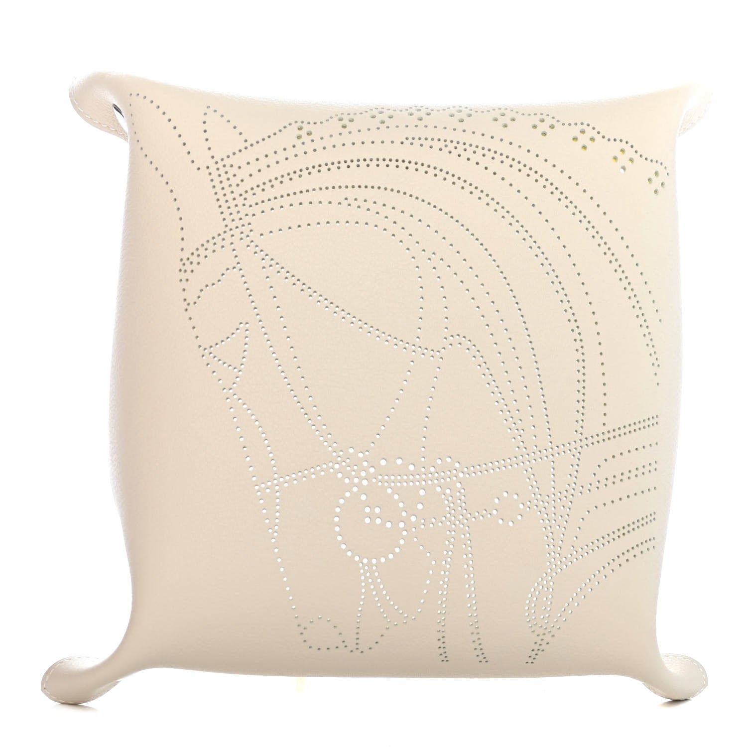 Hermes Taurillon Clemence Mises et Relances Robe Du Soire Change Tray Jaune Ivoire 2 of 4