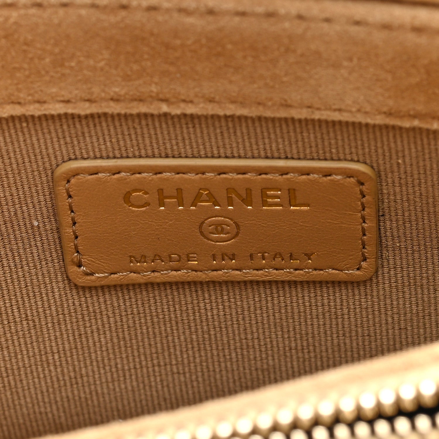 Chanel Suede Shiny Lambskin Quilted Phone Holder With Chain Black Beige 8 of 12