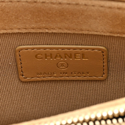 Chanel Suede Shiny Lambskin Quilted Phone Holder With Chain Black Beige 8 of 12