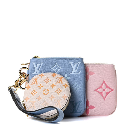Louis Vuitton Empreinte Monogram Giant By The Pool Trio Pouch Rosebud Summer Blue Cream Saffron 1 of 10