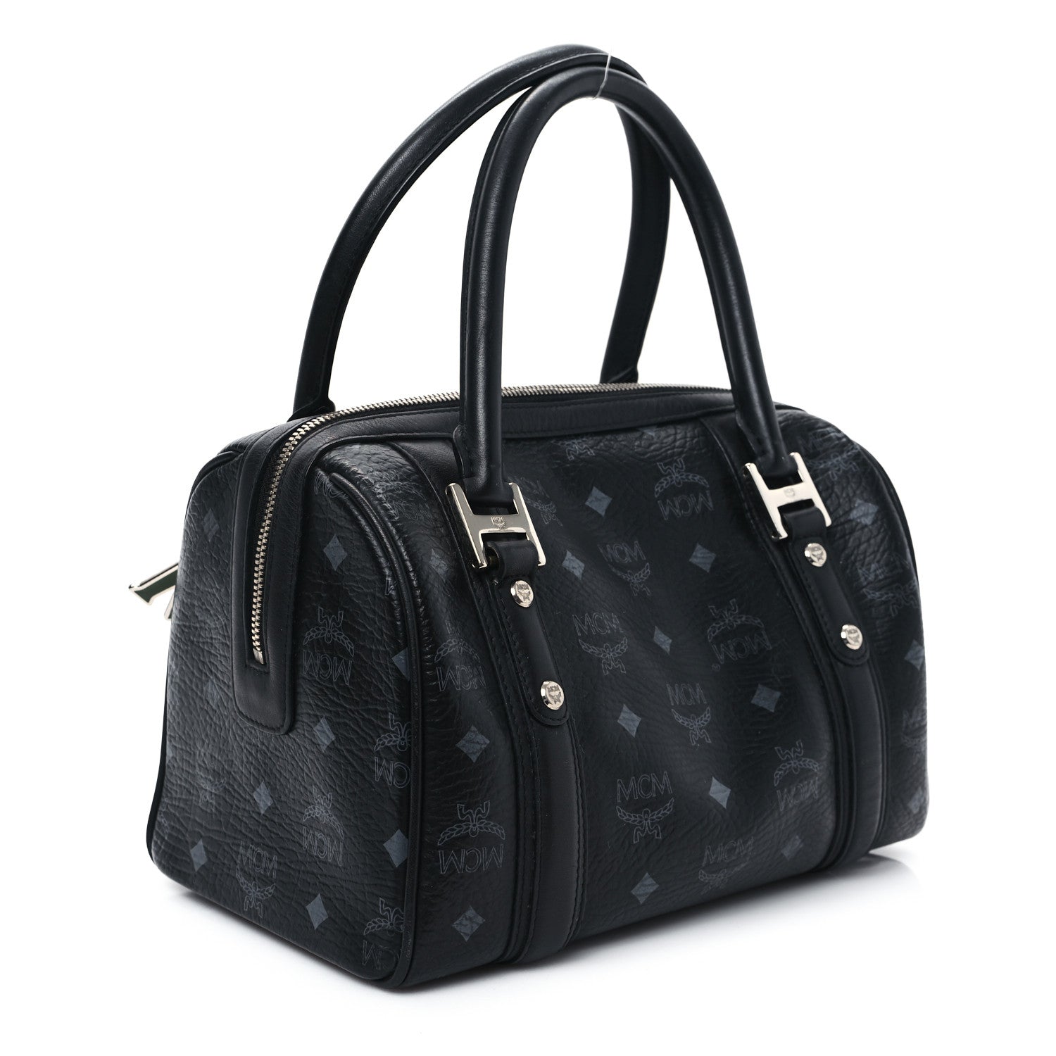 MCM Visetos Small Boston Bag Black 3 of 12