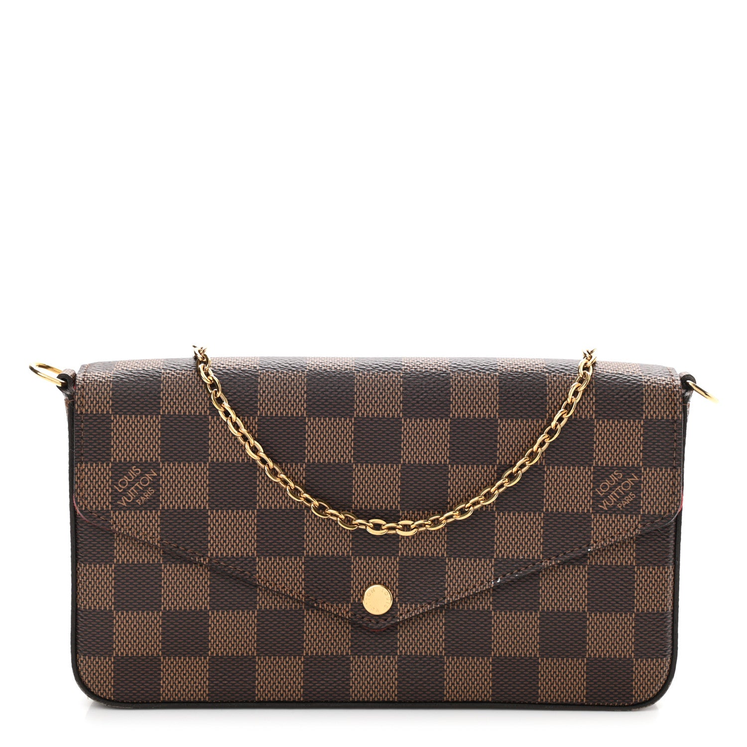Louis Vuitton Damier Ebene Pochette Felicie Chain Wallet 1 of 7