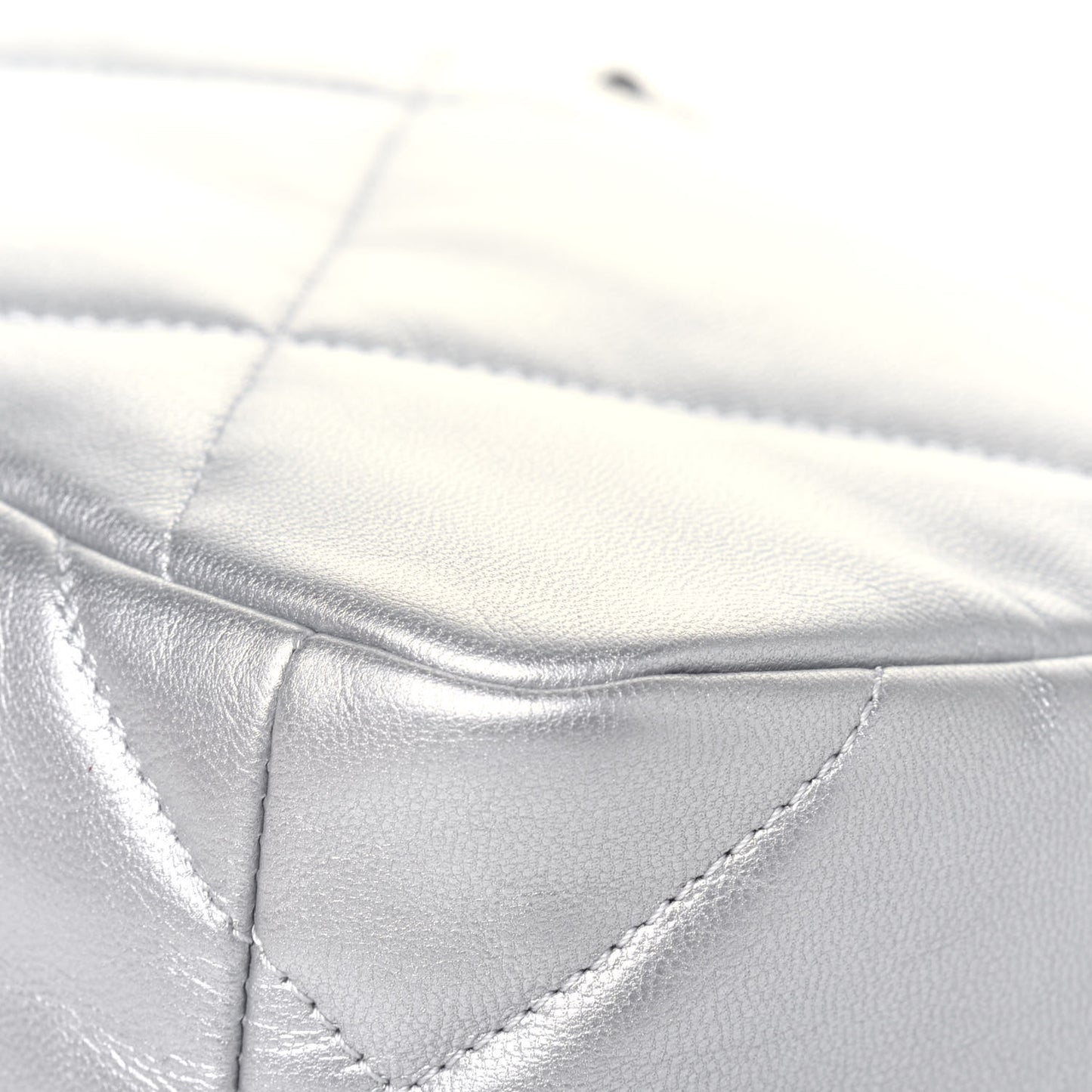 Metallic Goatskin Quilted Medium Chanel 19 Flap Silver