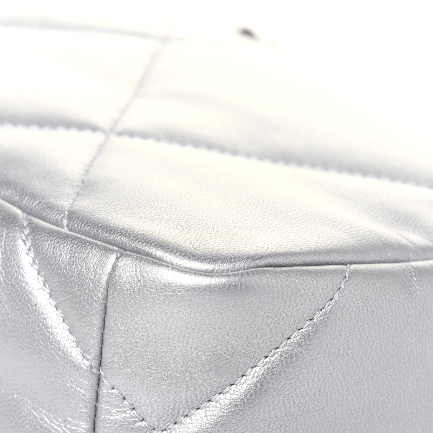 Chanel Metallic Goatskin Quilted Medium Chanel 19 Flap Silver 14 of 18