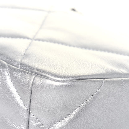 Chanel Metallic Goatskin Quilted Medium Chanel 19 Flap Silver 14 of 18
