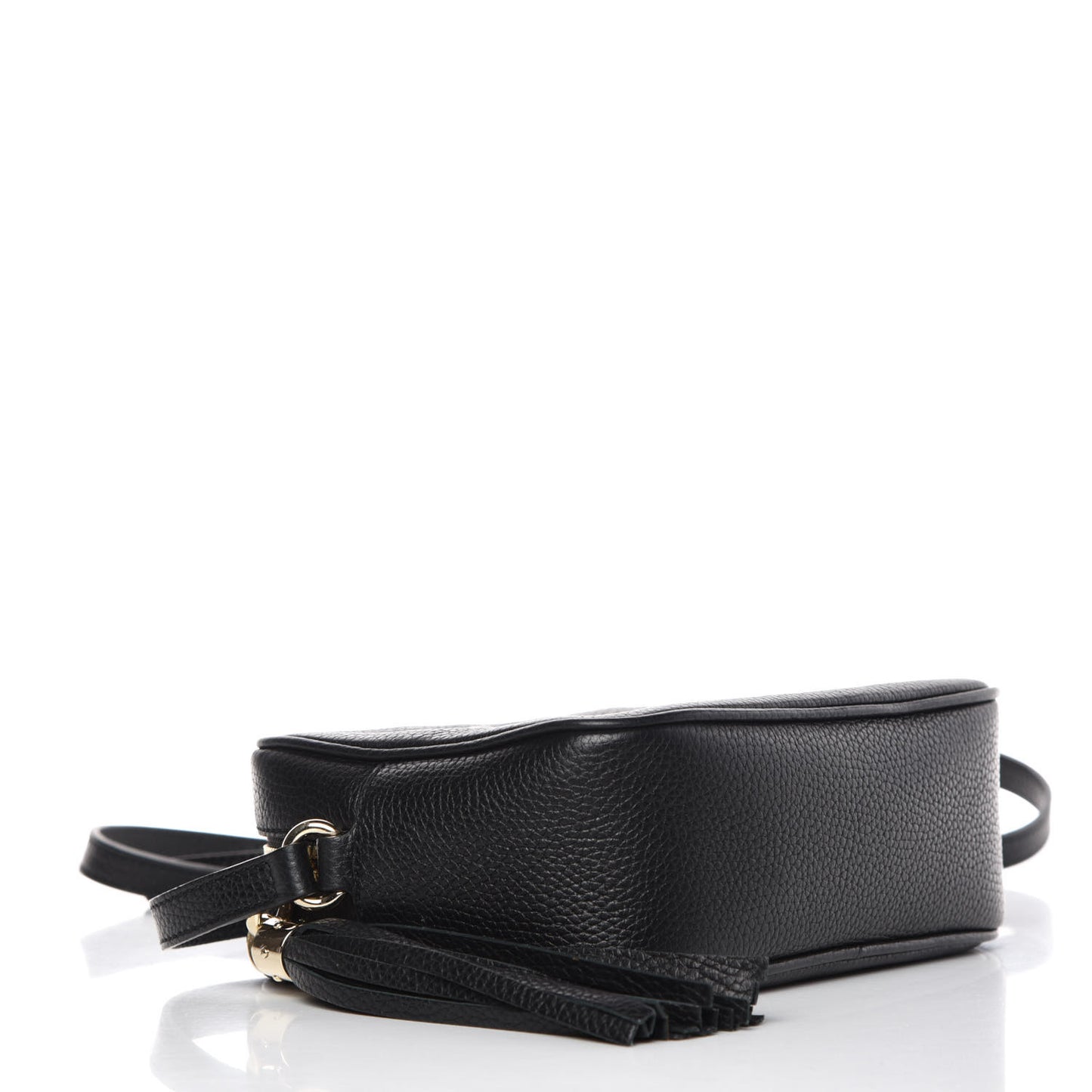 Pebbled Calfskin Small Soho Disco Bag Black