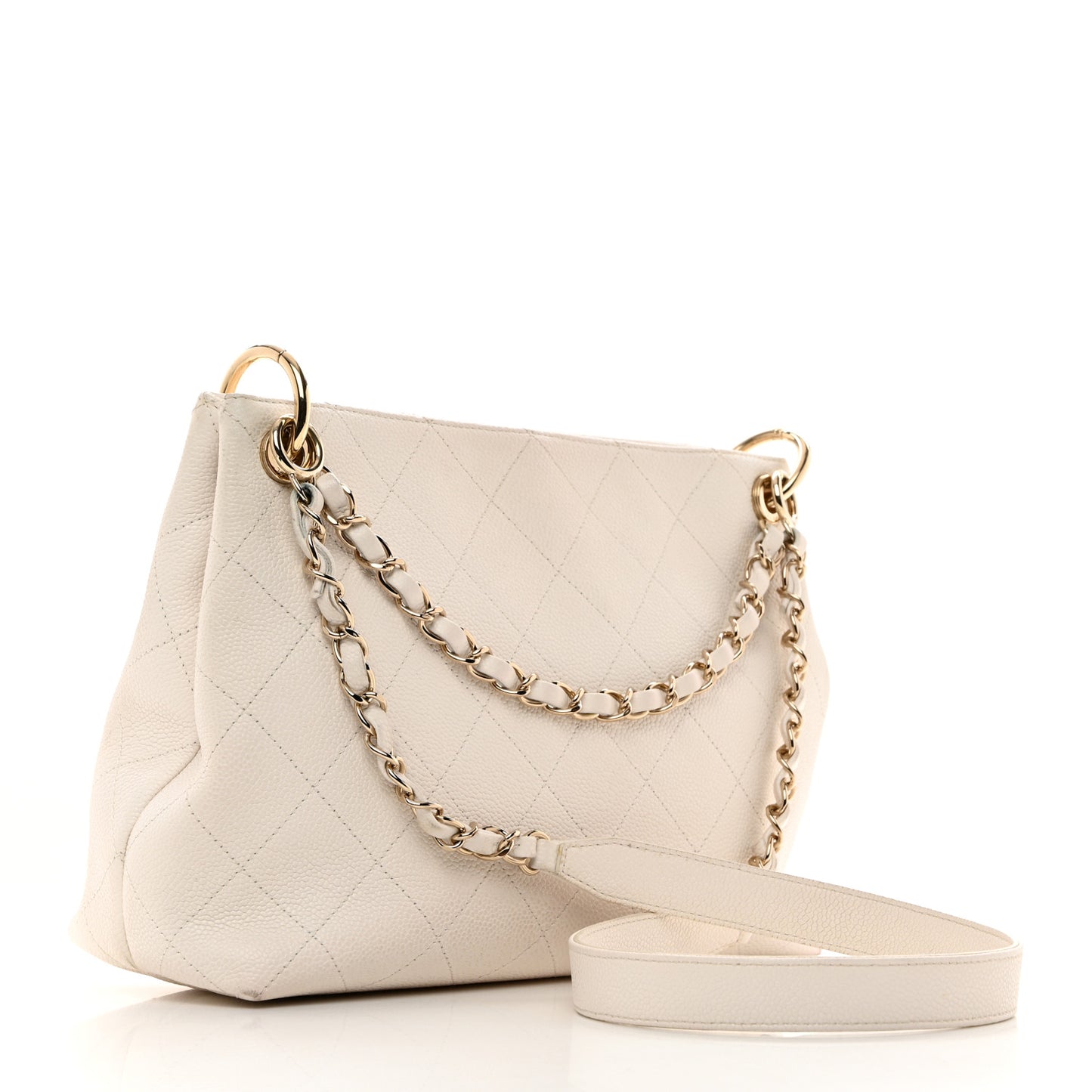 Caviar Quilted City Walk Hobo White