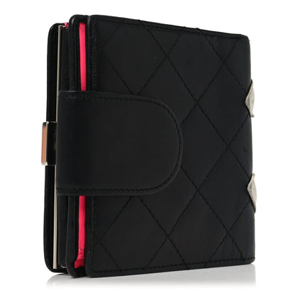 Chanel Calfskin Quilted Cambon Bi-fold Wallet Black White 3 of 7