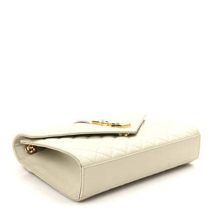 Saint Laurent Grain De Poudre Textured Mixed Matelasse Medium Triquilt Monogram Satchel Crema Soft 4 of 11