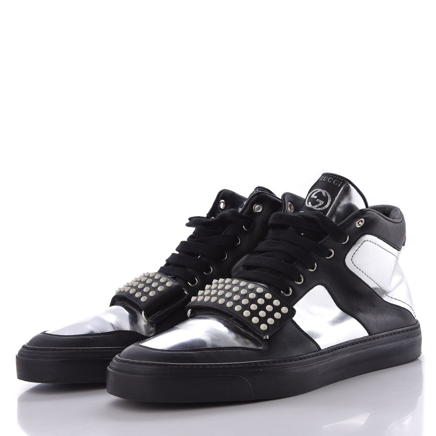 Calfskin Mens Glow Light High Top Sneakers 10.5 Black