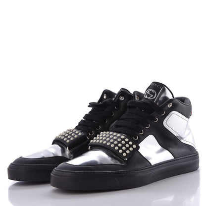Gucci Calfskin Mens Glow Light High Top Sneakers 10.5 Black 4 of 7