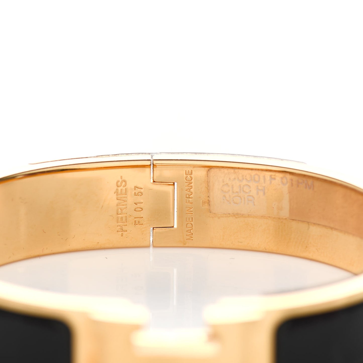Enamel Narrow Clic Clac H Bracelet PM Black