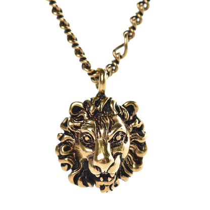 Gucci Metal Lion Head Necklace Gold 4 of 7