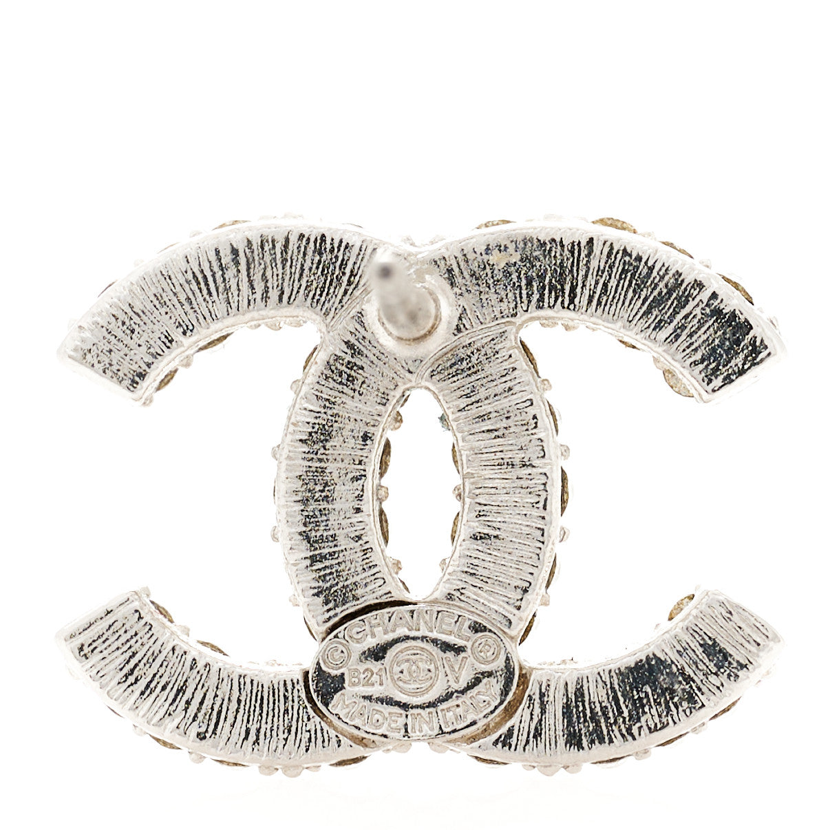 Chanel Crystal CC Earrings Silver 4 of 5