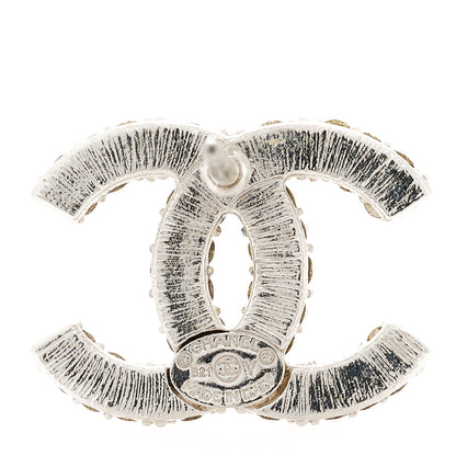 Chanel Crystal CC Earrings Silver 4 of 5