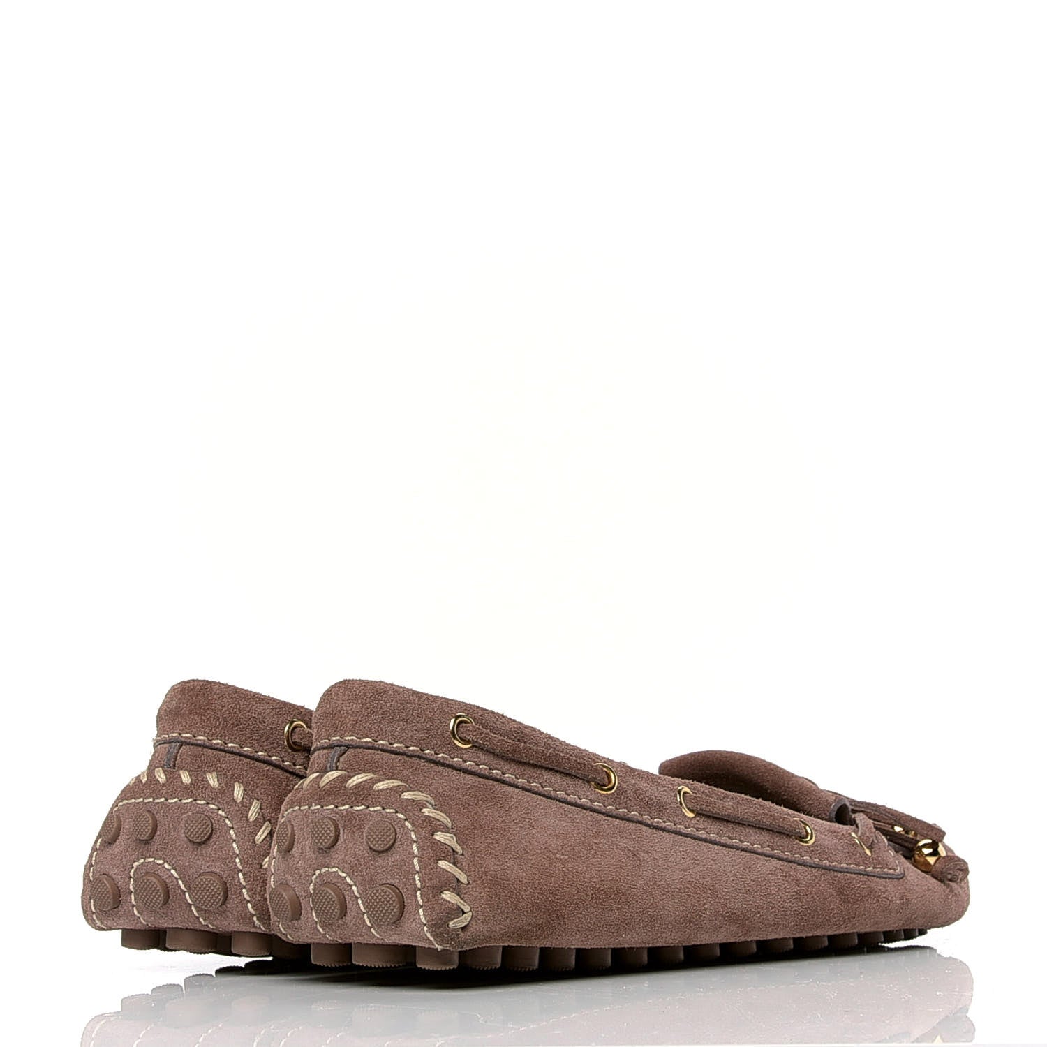 Louis Vuitton Suede Womens Moccasin Loafers 38.5 3 of 6