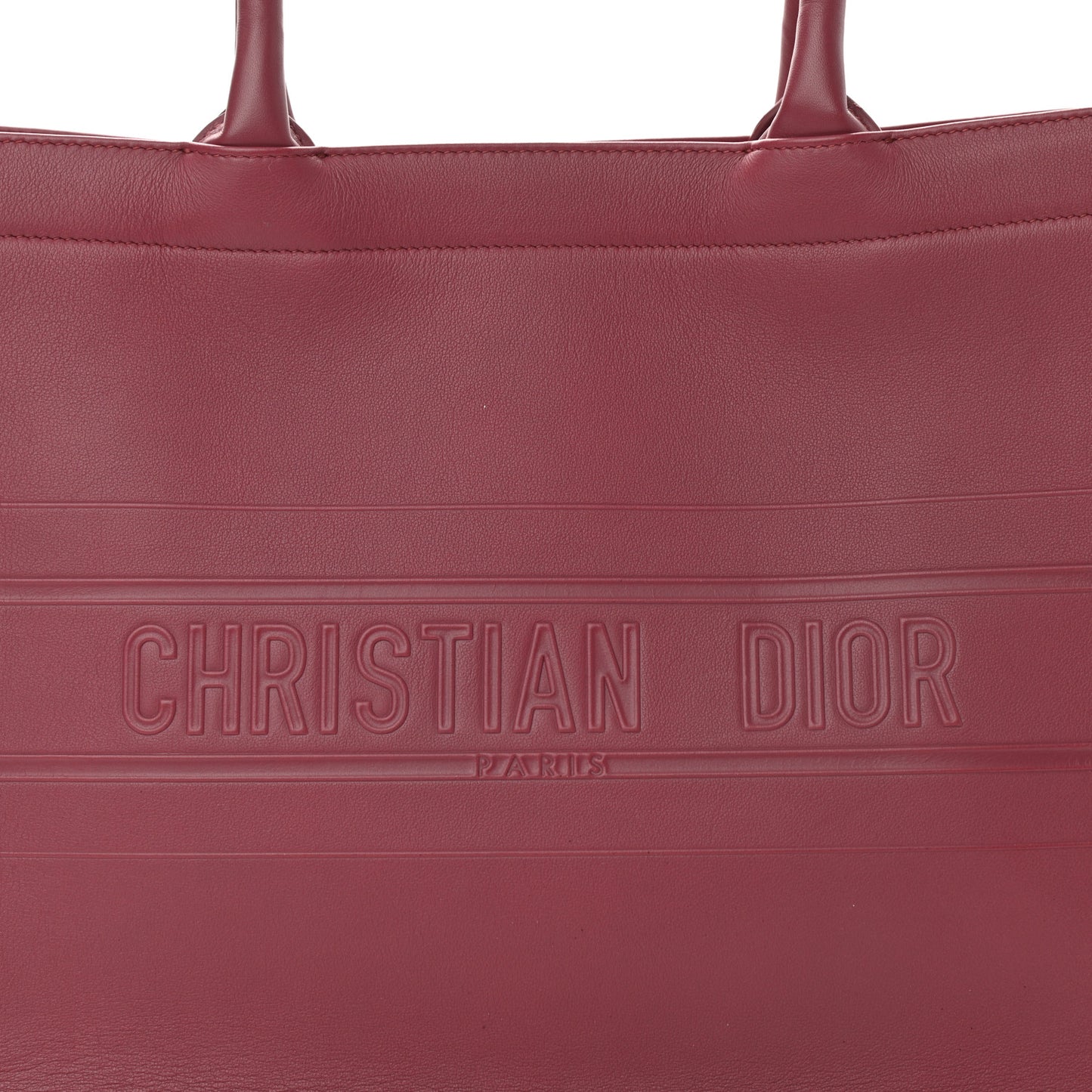 Calfskin Embossed Medium Book Tote Red