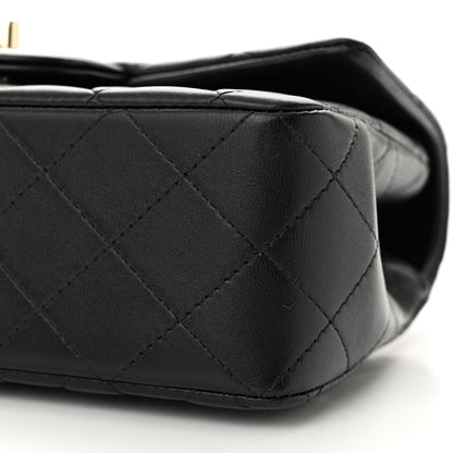 Chanel Lambskin Quilted Mini Top Handle Rectangular Flap Black 10 of 13