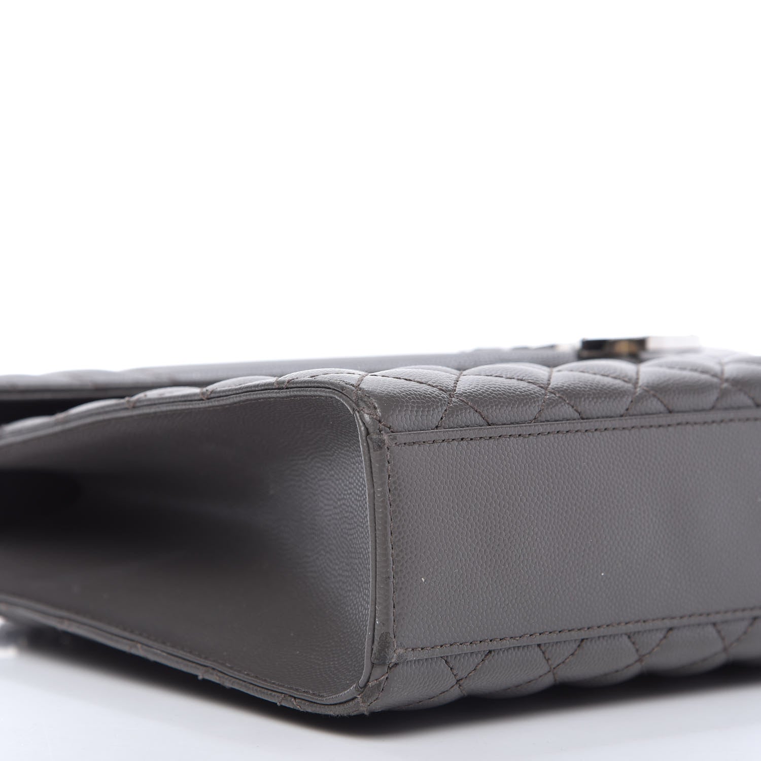 Saint Laurent Grain De Poudre Large Tri-Quilt Monogram Satchel Fog 6 of 10