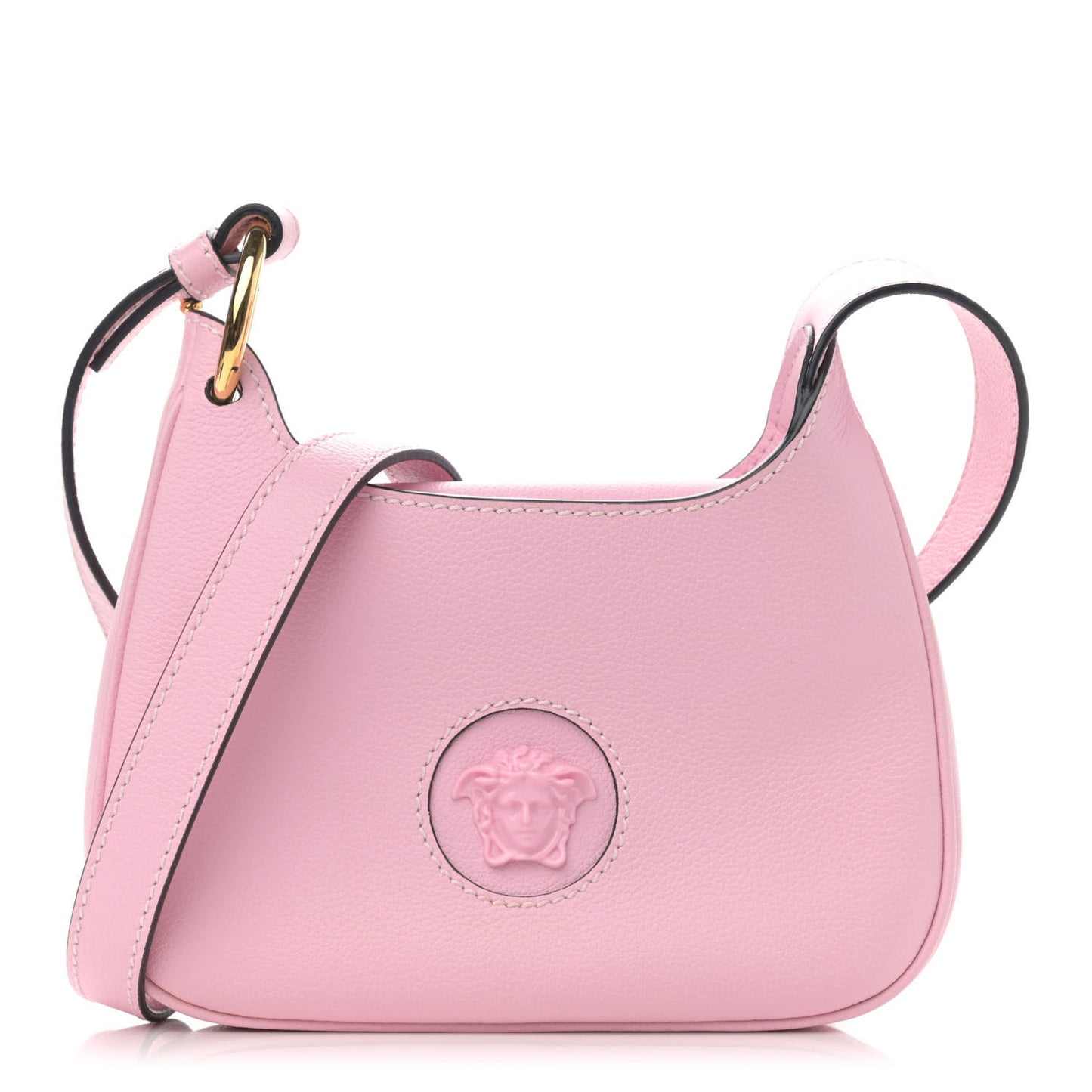 Calfskin La Medusa Small Hobo Crossbody Pink