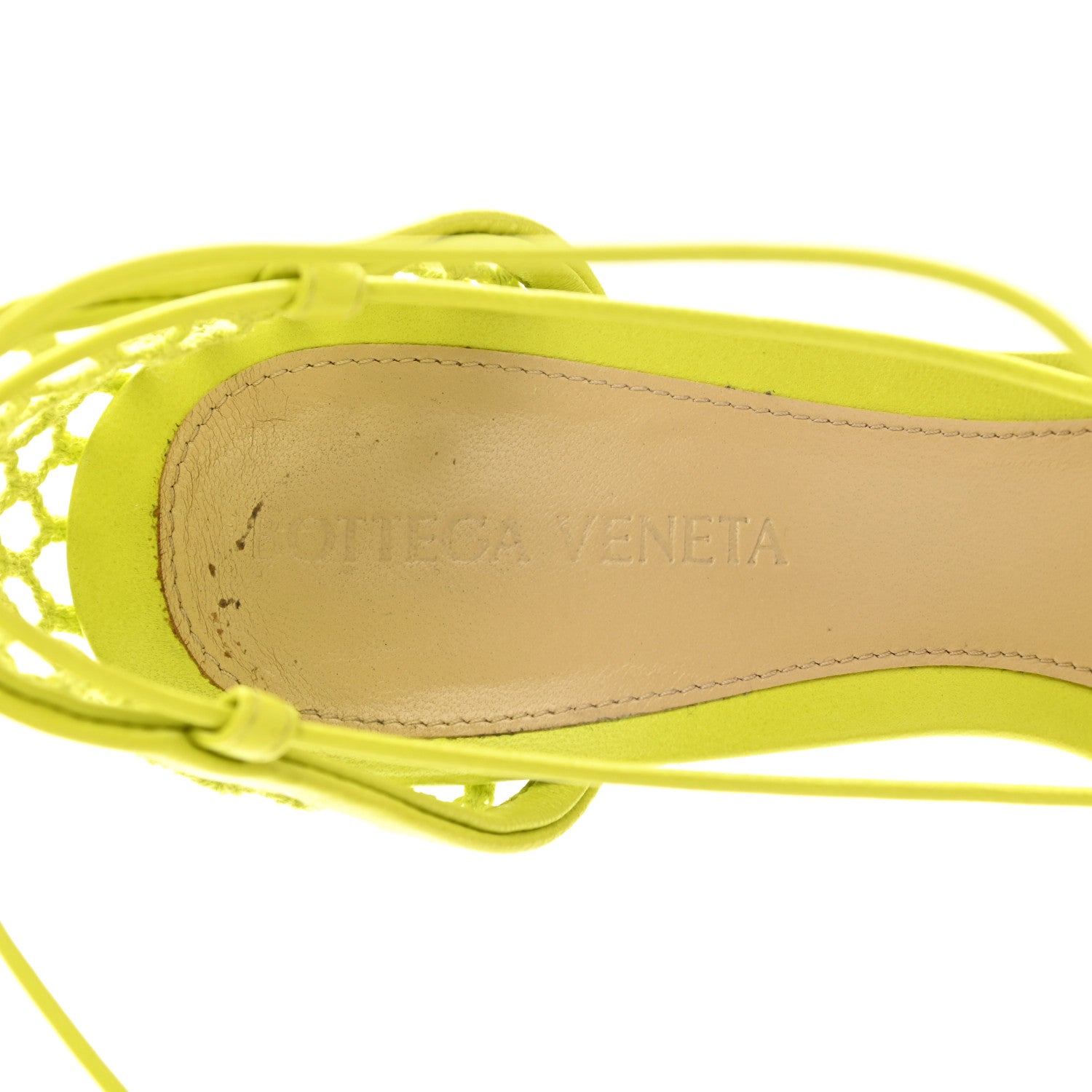 Bottega Veneta Mesh Nappa Stretch Ankle Tie Sandals 37 Kiwi 6 of 11