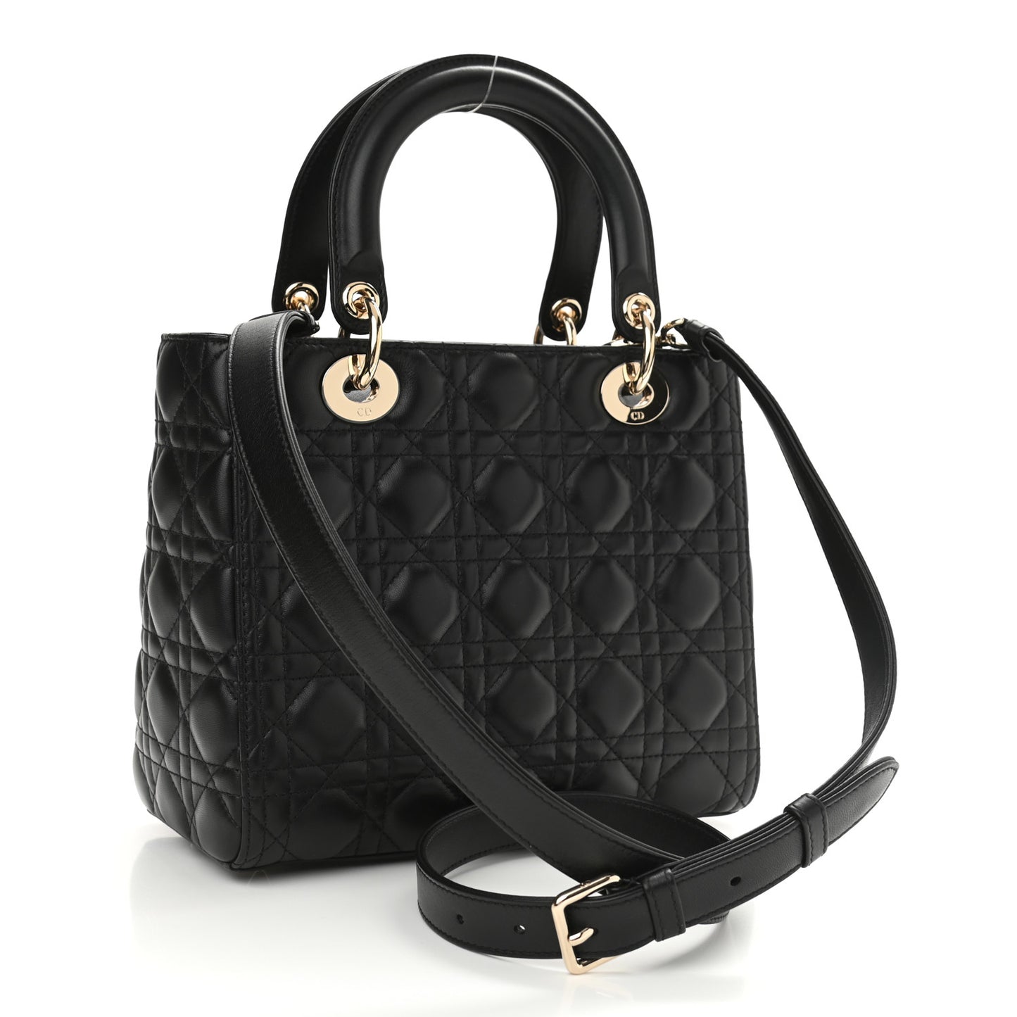 Lambskin Cannage Medium Lady Dior Black