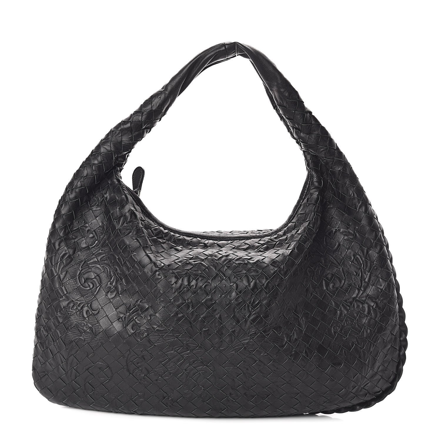 Bottega Veneta Nappa Intrecciato Embossed Medium Veneta Hobo Black 1 of 9