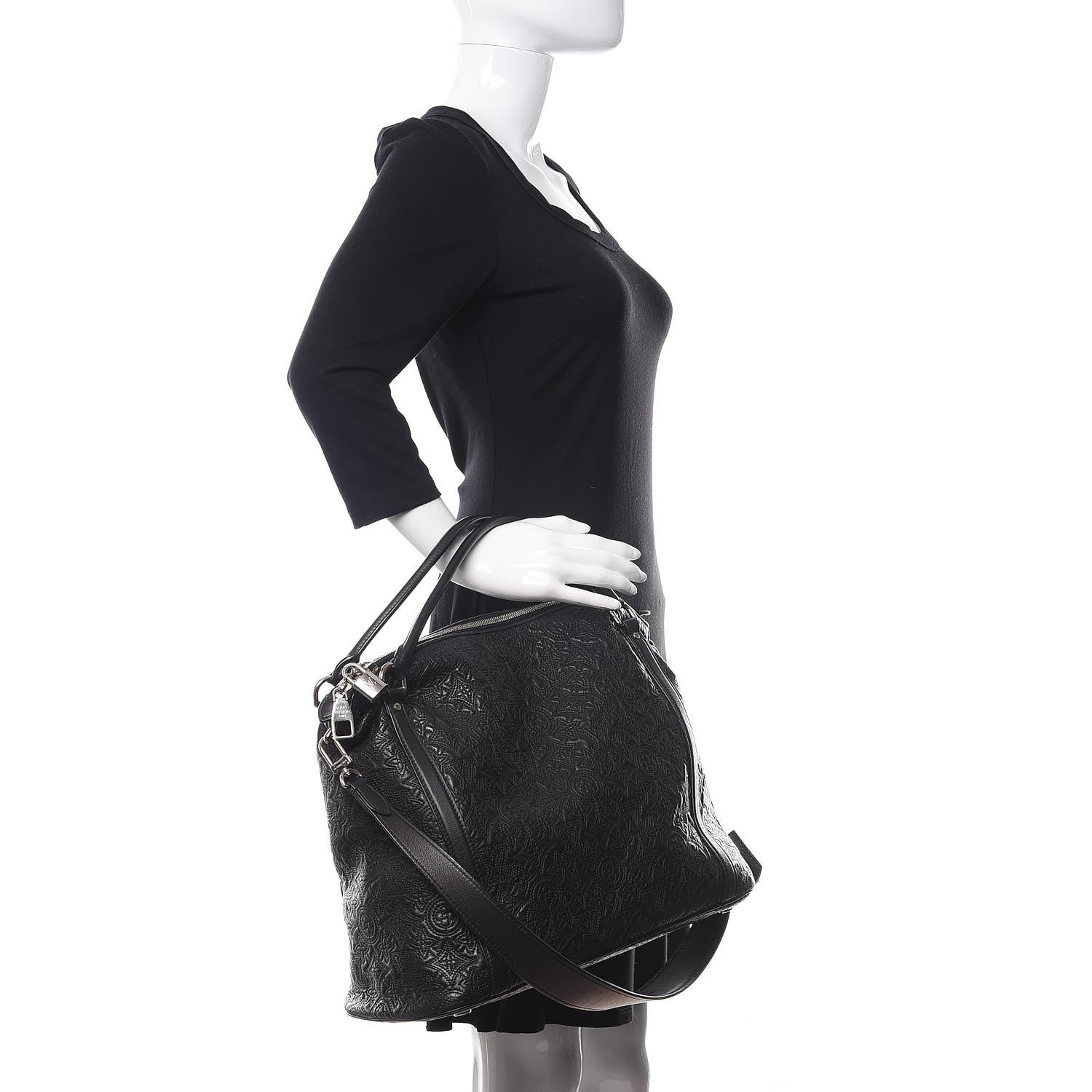 Louis Vuitton Monogram Lambskin Antheia Ixia MM Black 3 of 11