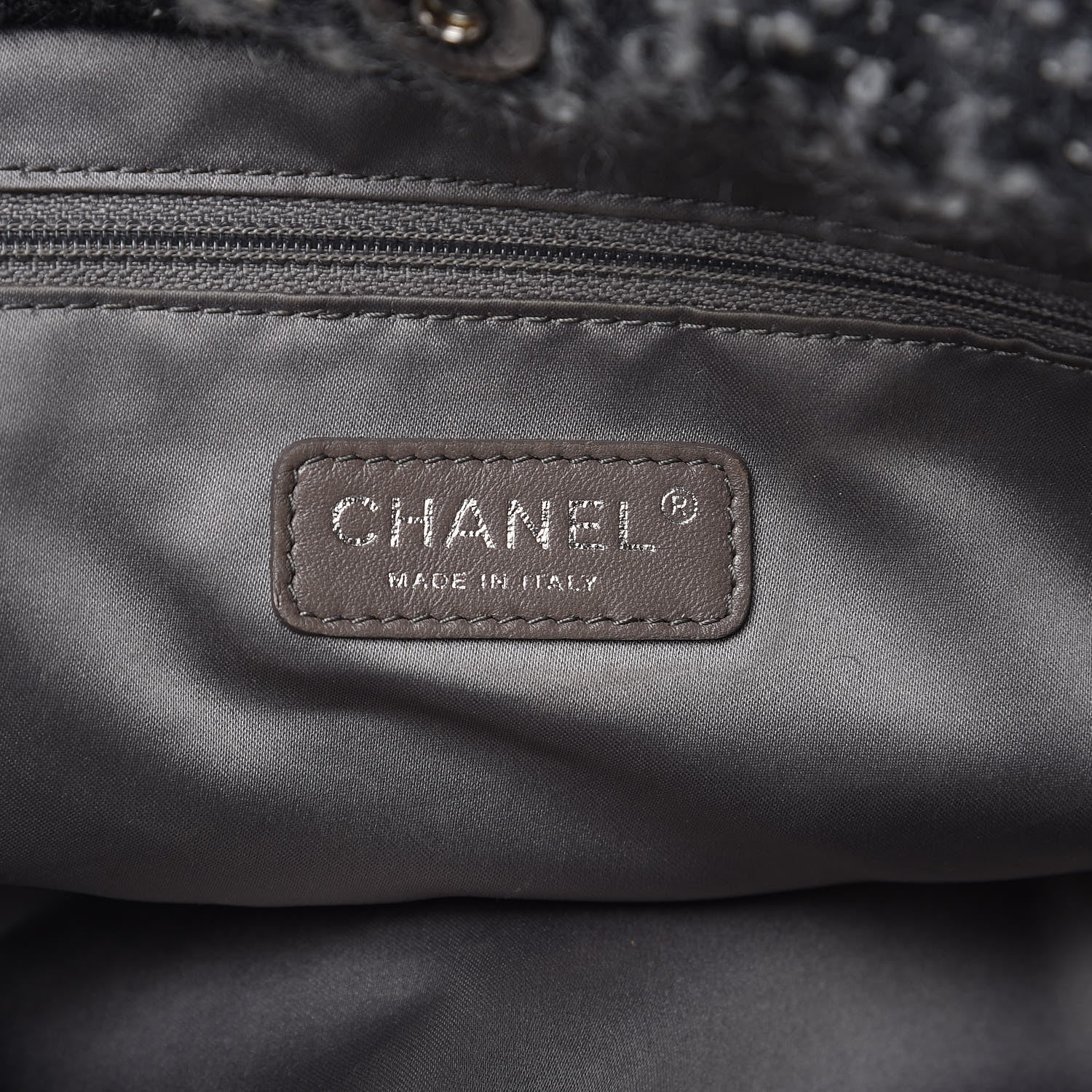 Chanel Tweed Lambskin Drawstring Tweedy Tote White 6 of 16