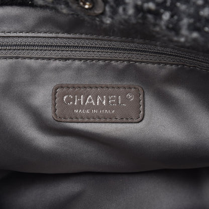 Chanel Tweed Lambskin Drawstring Tweedy Tote White 6 of 16