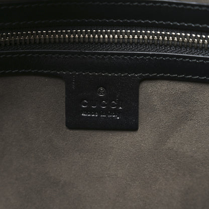 Gucci GG Supreme Monogram Selleria Calfskin Medium Duffle Beige Ebony Black 5 of 9