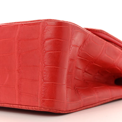 Chanel Matte Alligator Jumbo Double Flap Red 10 of 14