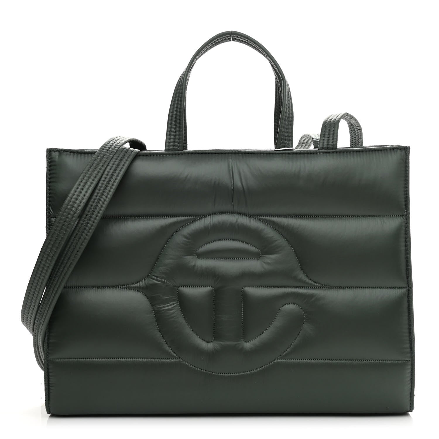 Telfar Nylon Medium Puff Shopping Bag Green 1 of 10