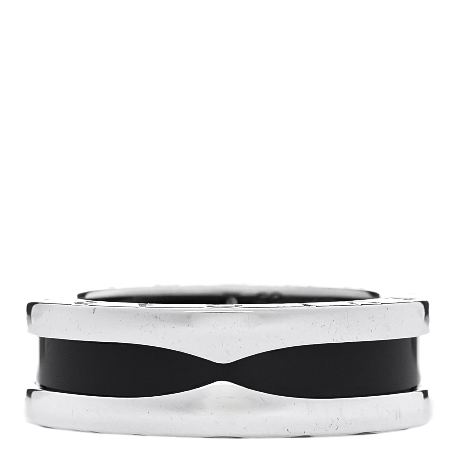 Bulgari Sterling Silver Ceramic Save The Children One-Band Ring 52 6 1 of 5