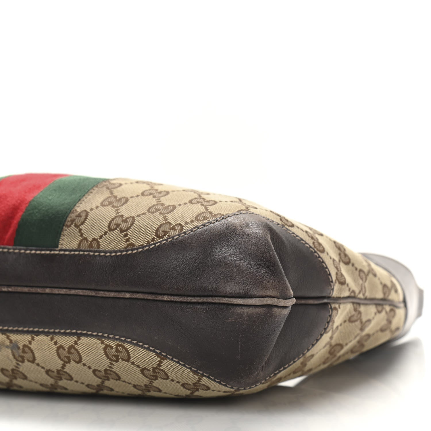 Gucci Monogram Web Jackie O Bouvier Hobo Dark Brown 9 of 12