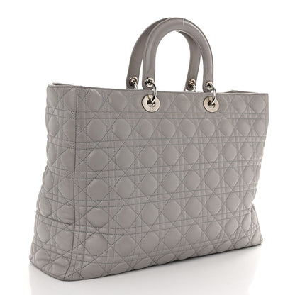 Christian Dior Lambskin Cannage XL Lady Dior Light Grey 3 of 11