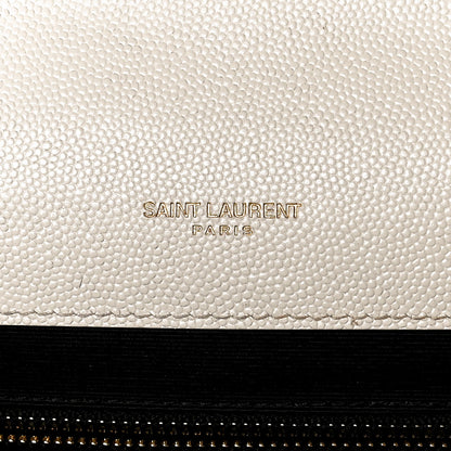 Saint Laurent Grain De Poudre Mixed Matelasse Large Triquilt Monogram Satchel Porcellana 6 of 13