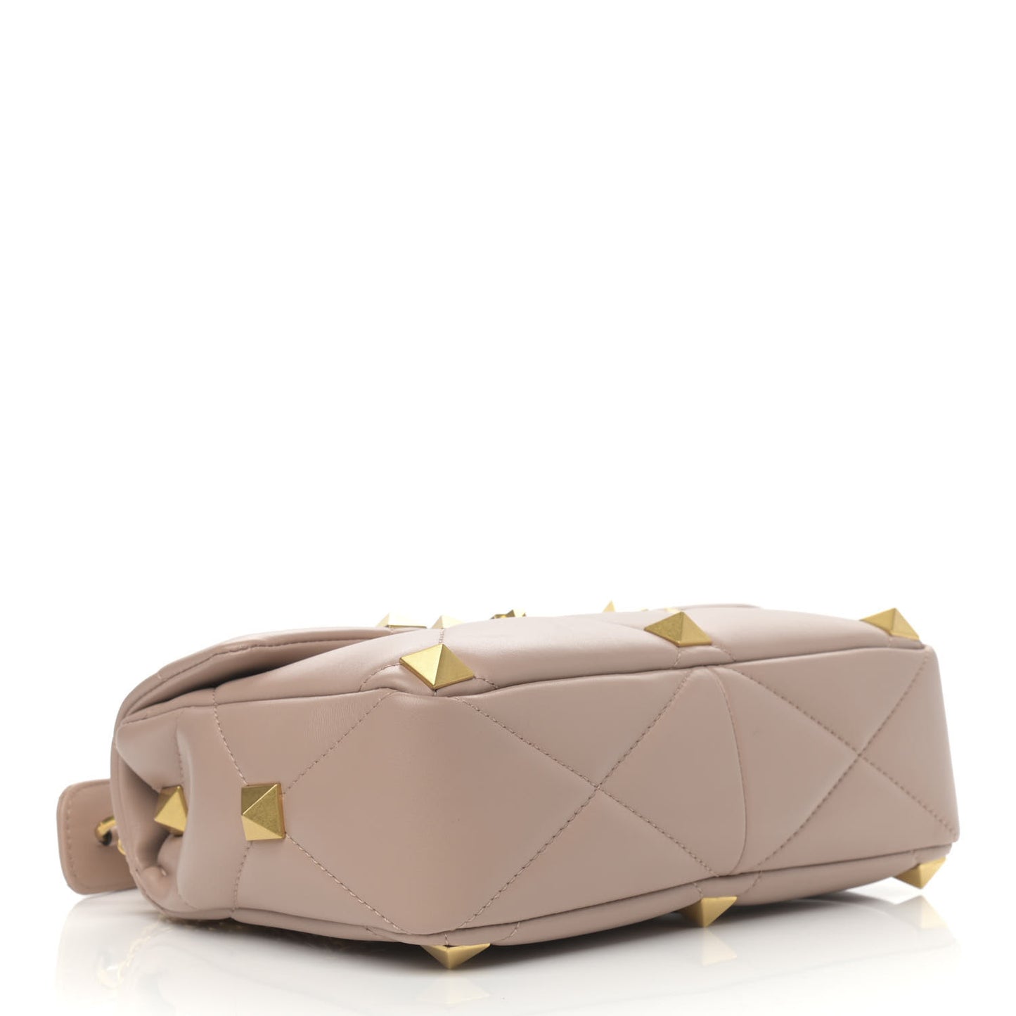 Nappa Large Roman Stud Shoulder Bag Rose Cannelle