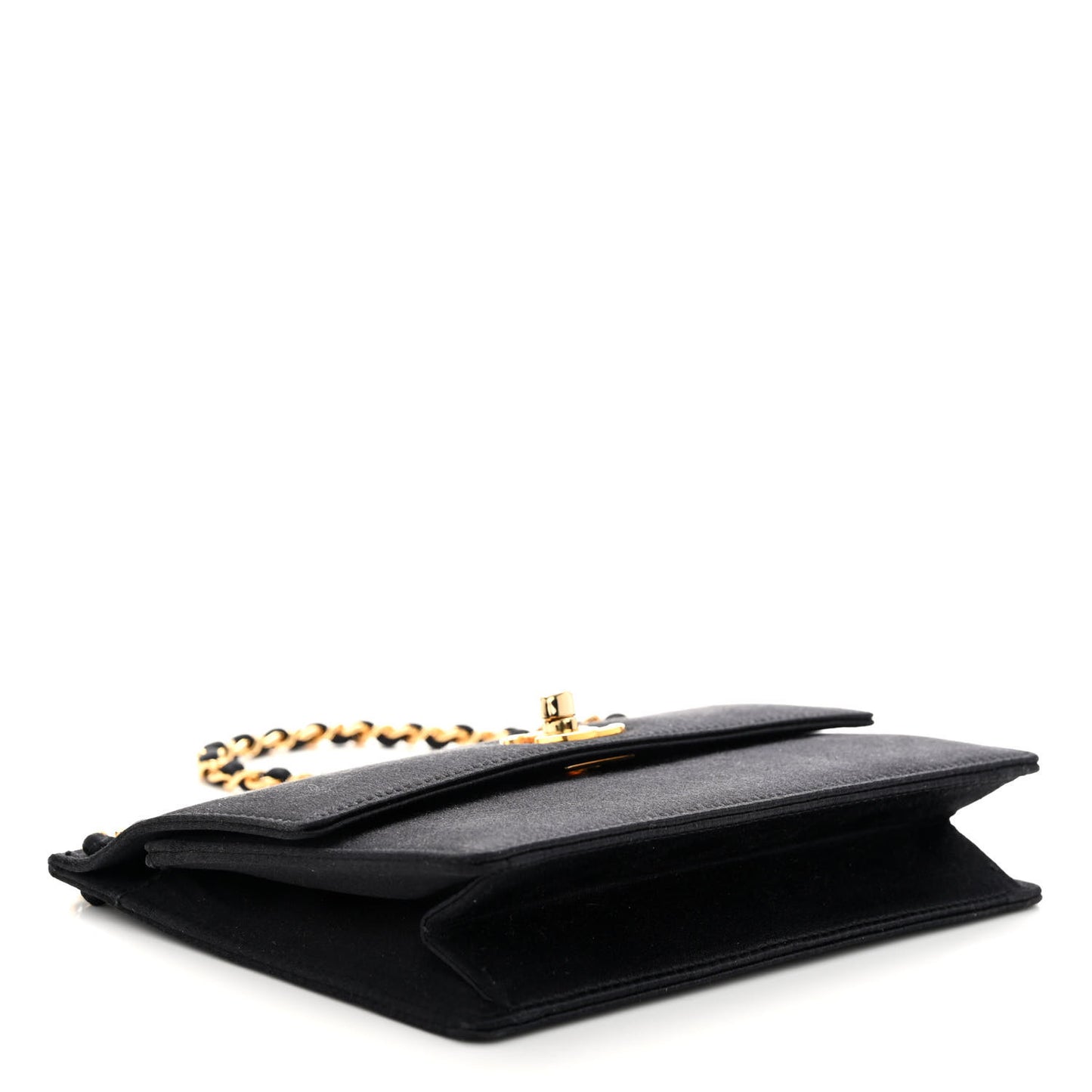 Satin Mini Flap Black