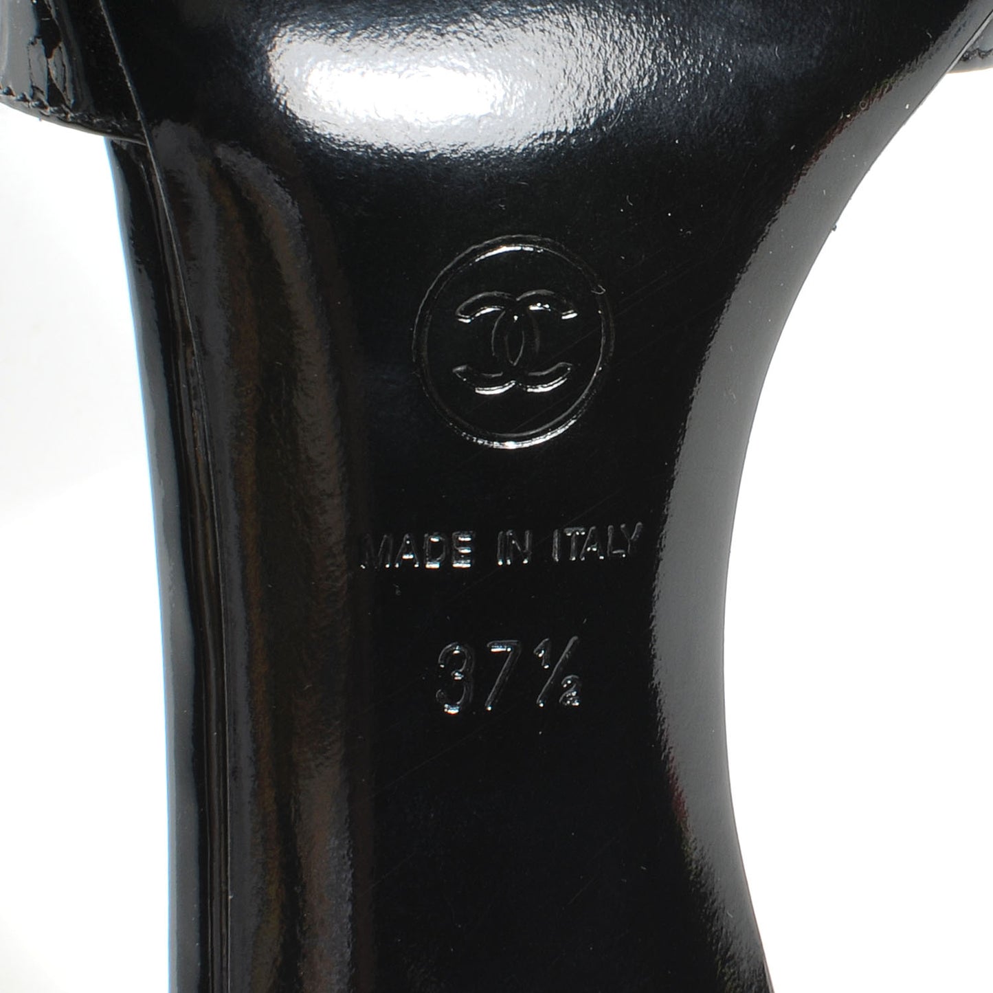 Patent Leather Camellia Mules 37.5 Black Ivory