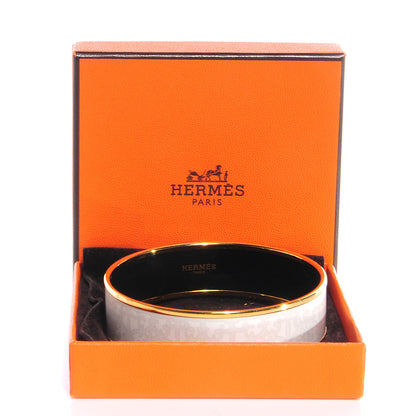 Hermes Enamel Printed Wide Balcons du Guadalquivir Bracelet 65 White 3 of 5