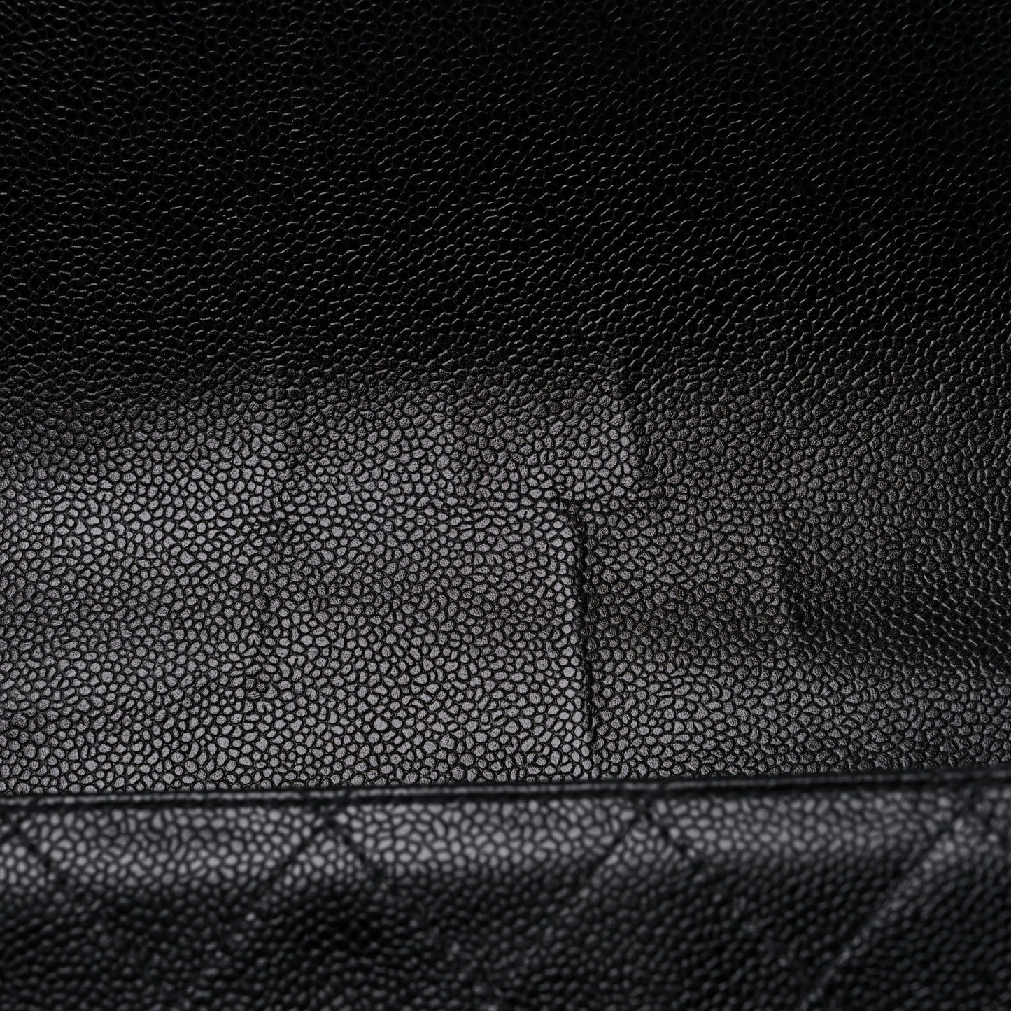 Caviar Stitched Shoulder Flap Bag Black